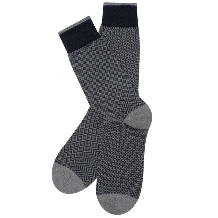 Stuarts London Brian Oak Geometric Pattern Socks - Steel Grey