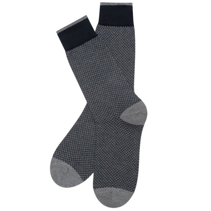 Stuarts London Brian Oak Geometric Pattern Socks - Steel Grey