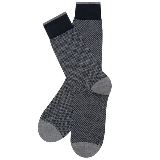 Stuarts London Brian Oak Geometric Pattern Socks - Steel Grey