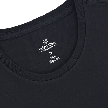 Stuarts London Brian Oak Pure Supima Cotton T-Shirt - Black