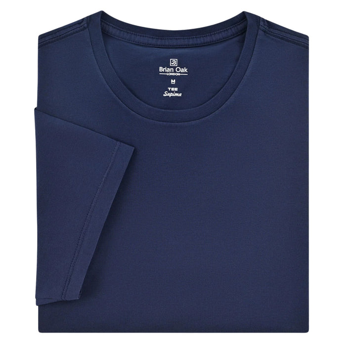 Stuarts London Brian Oak Pure Supima Cotton T-Shirt - Navy