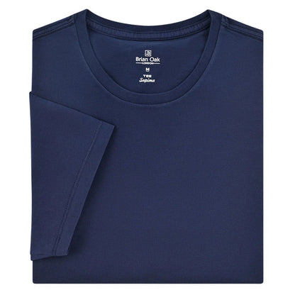 Stuarts London Brian Oak Pure Supima Cotton T-Shirt - Navy
