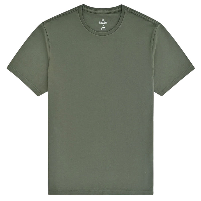 Stuarts London Brian Oak Pure Supima Cotton T-Shirt - Olive