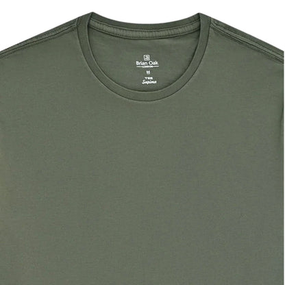 Stuarts London Brian Oak Pure Supima Cotton T-Shirt - Olive