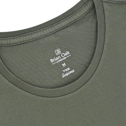 Stuarts London Brian Oak Pure Supima Cotton T-Shirt - Olive