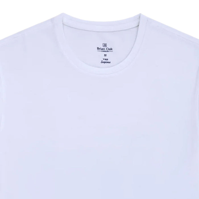 Stuarts London Brian Oak Pure Supima Cotton T-Shirt - White