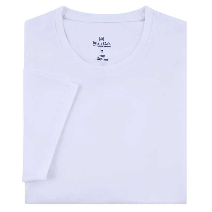Stuarts London Brian Oak Pure Supima Cotton T-Shirt - White
