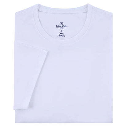 Stuarts London Brian Oak Pure Supima Cotton T-Shirt - White