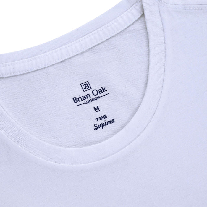 Stuarts London Brian Oak Pure Supima Cotton T-Shirt - White