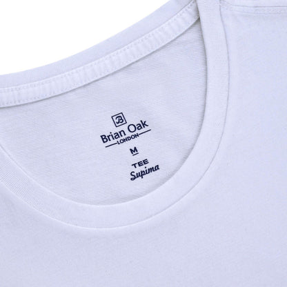 Stuarts London Brian Oak Pure Supima Cotton T-Shirt - White