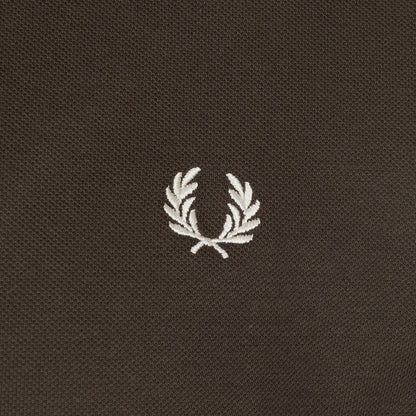 Stuarts x Fred Perry M12 Twin Tipped Polo - Dark Brown/Buttercream