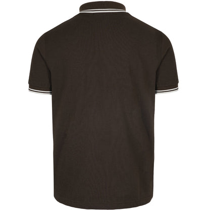 Stuarts x Fred Perry M12 Twin Tipped Polo - Dark Brown/Buttercream