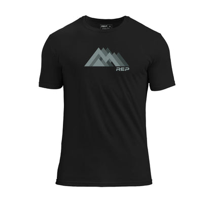 The REP Fitness Summit Tri-Blend Crew T-Shirt in Heather Black/Green front