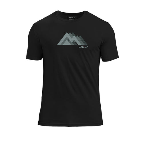 The REP Fitness Summit Tri-Blend Crew T-Shirt in Heather Black/Green front