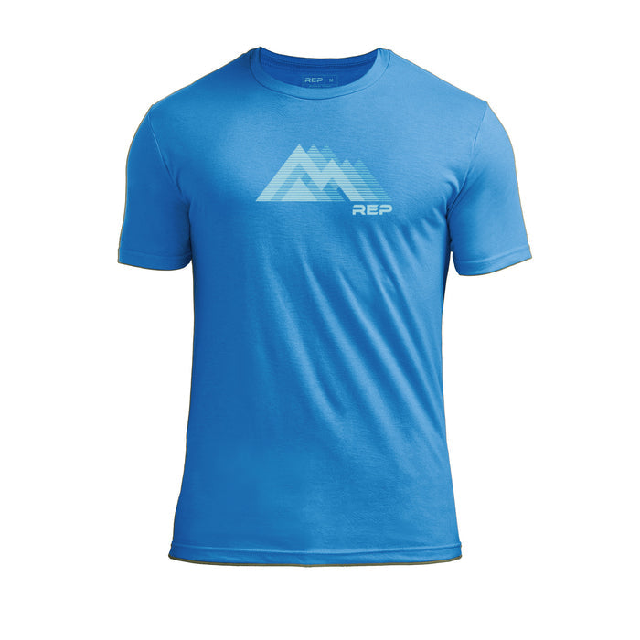 The REP Fitness Summit Tri-Blend Crew T-Shirt in Heather Royal Blue front