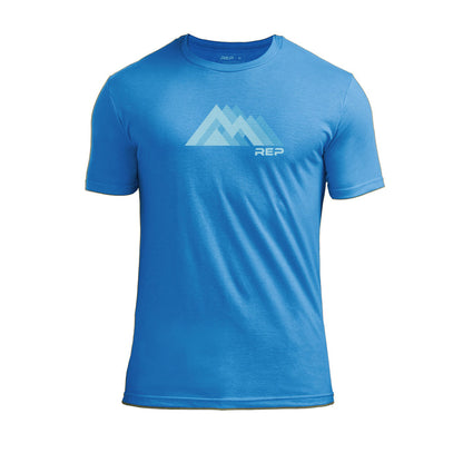 The REP Fitness Summit Tri-Blend Crew T-Shirt in Heather Royal Blue front