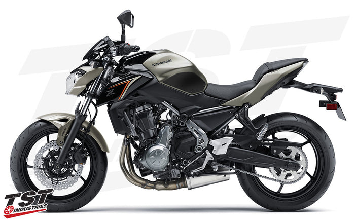 TechSpec Gripster Tank Grips demonstrated on the Kawasaki Z650.