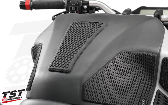 Included center tank protector provides added grip and protects your OEM paint from zippers and buttons.