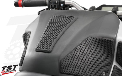 Included center tank protector provides added grip and protects your OEM paint from zippers and buttons.