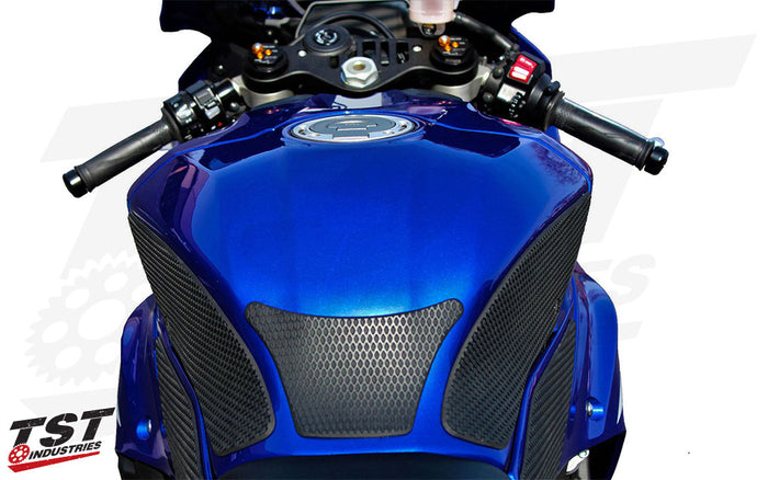 Includes center tank protector for added grip and paint protection.