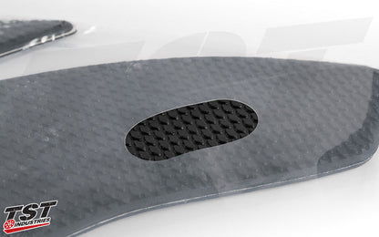 Snake Skin material provides ample grip without damaging leather, jeans, or other riding pants.