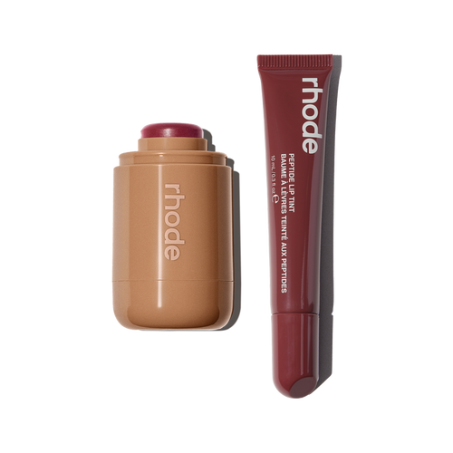 pocket blush in date cake, peptide lip tint in pbj