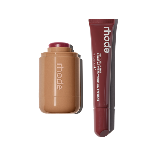 pocket blush in date cake, peptide lip tint in pbj