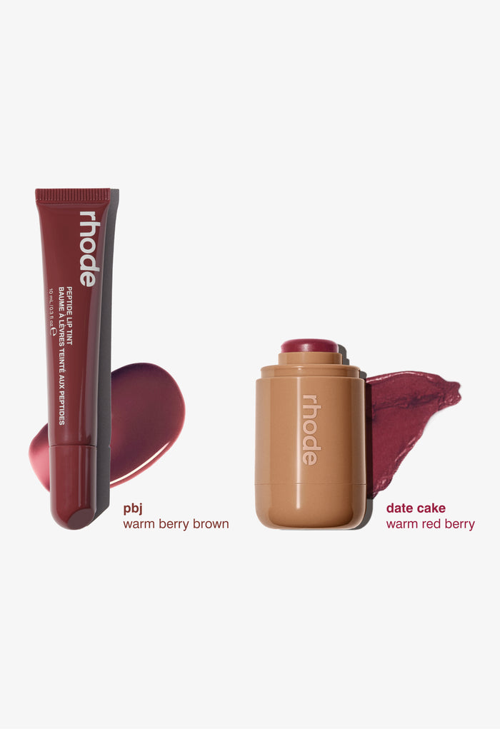 pbj- warm berry brown, date cake - warm red berry