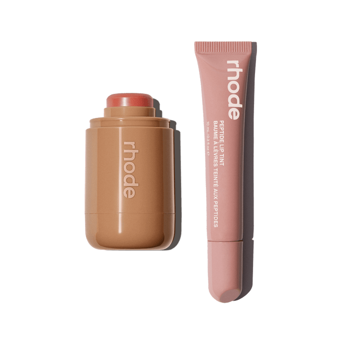 pocket blush freckle, peptide lip tint toast
