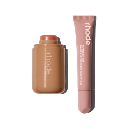 pocket blush freckle, peptide lip tint toast
