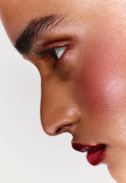 model with red blush