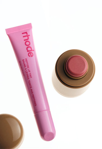 peptide lip tint jelly bean, pocket blush in sprinkle