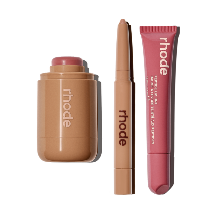 pocket blush tan line, pocket blush twist, peptide lip tint salty tan