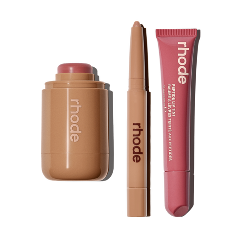 pocket blush tan line, pocket blush twist, peptide lip tint salty tan