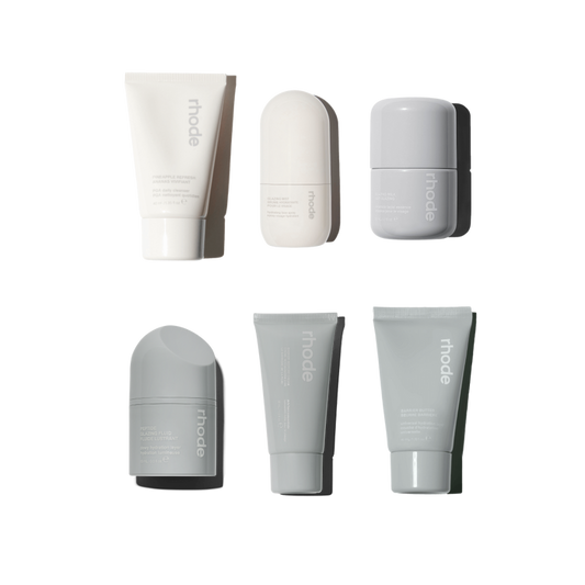 little pineapple refresh, little glazing mist, little glazing milk, little peptide glazing fluid, little barrier restore cream, little barrier butter