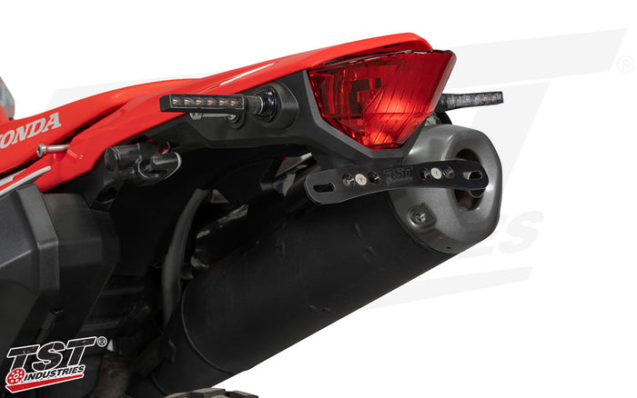 CNC machined adjustable bracket features a lightweight design and durable anodized black finish.