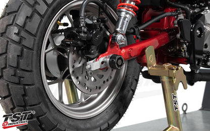 Stainless steel mounting base and the delrin slider puck come together to provide high quality crash protection.