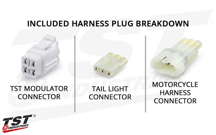 Plug breakdown of the included CFMOTO wire harness.