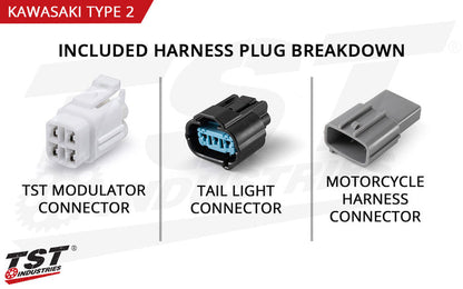 Kawasaki Type 2 wire harness plug details.