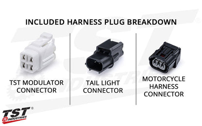 Plug breakdown of the included CRF250L / CRF300L / XR150L wire harness.