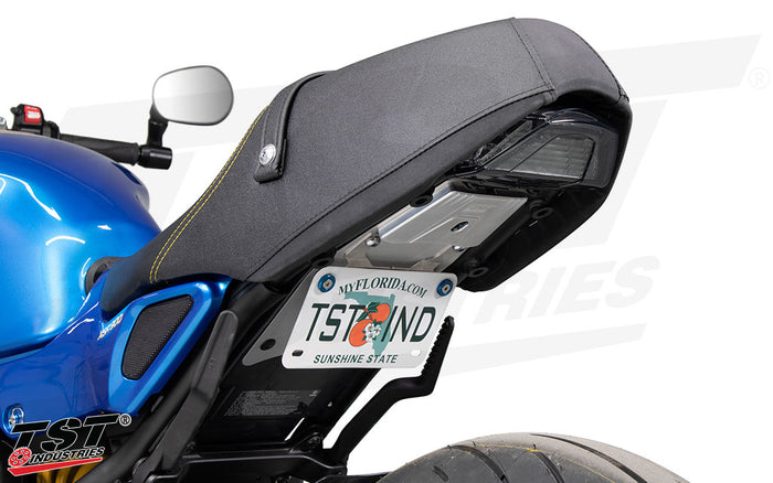 Remount your license plate in a low and tucked position with the TST Low-Mount Elite-1 Fender Eliminator.