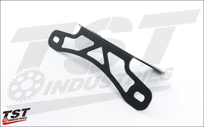 Laser cut steel with a powder coated finish.