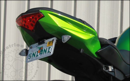 Kawasaki Ninja 650R Fender Eliminator (shown with TST LED Pod Signal Kit).