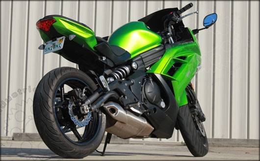 Kawasaki Ninja 650R Fender Eliminator (shown with TST LED Pod Signal Kit).
