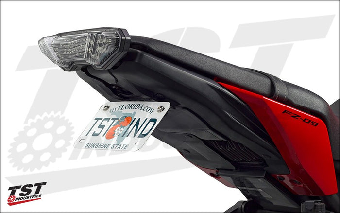 TST Industries Fixed High Fender Eliminator shown on a 2015 Yamaha FZ-09 / MT-09.