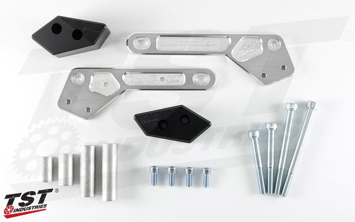 What's included in the Ninja 400 TST Frame Slider kit.