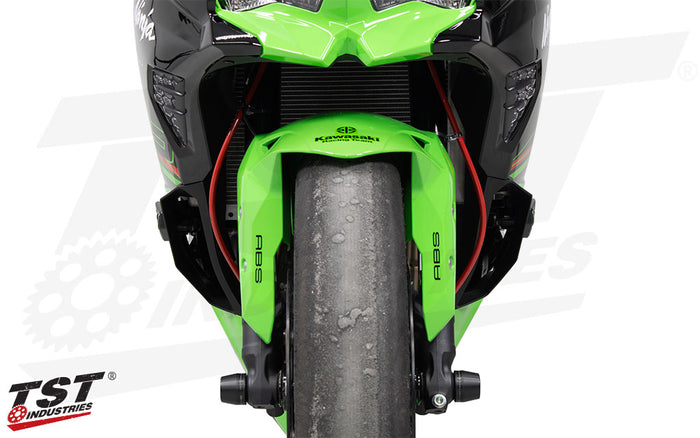 Help protect your Kawasaki ZX-4RR with the TST Industries Frame Slider Crash Protectors.