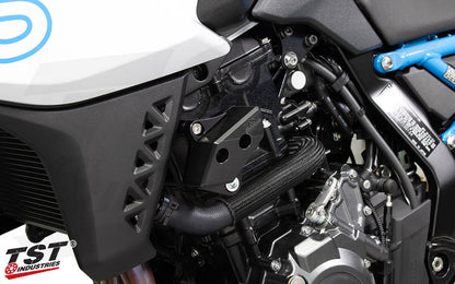 Protect your Suzuki GSX-8S with robust frame sliders from TST Industries.