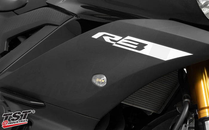 Upgrade your 2015-2024 Yamaha R3 with the GTR Front Flushmount Turn Signals.