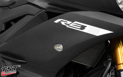 Upgrade your 2015-2024 Yamaha R3 with the GTR Front Flushmount Turn Signals.